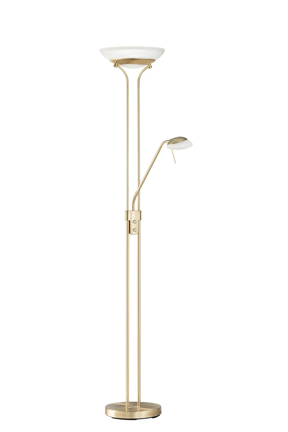 fischer-honsel-pool-tw-stehleuchte-fluter-28w-leselicht-5w-messingfarben-dimmbar image 1