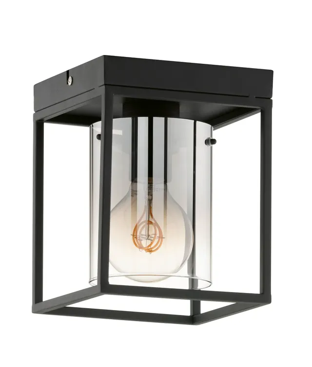fischer-honsel-samu-deckenleuchte-sandschwarz-rauchglas-e27 image 1