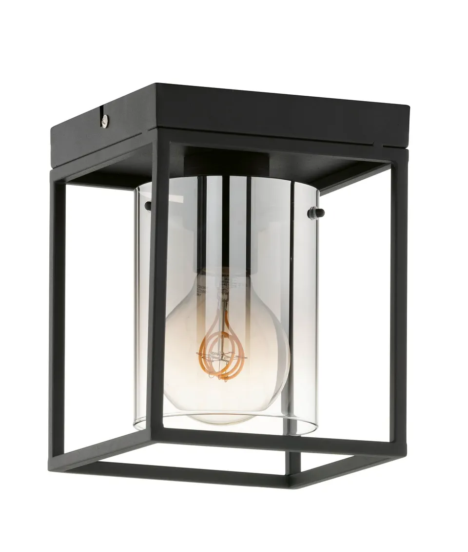 fischer-honsel-samu-deckenleuchte-sandschwarz-rauchglas-e27 image 1