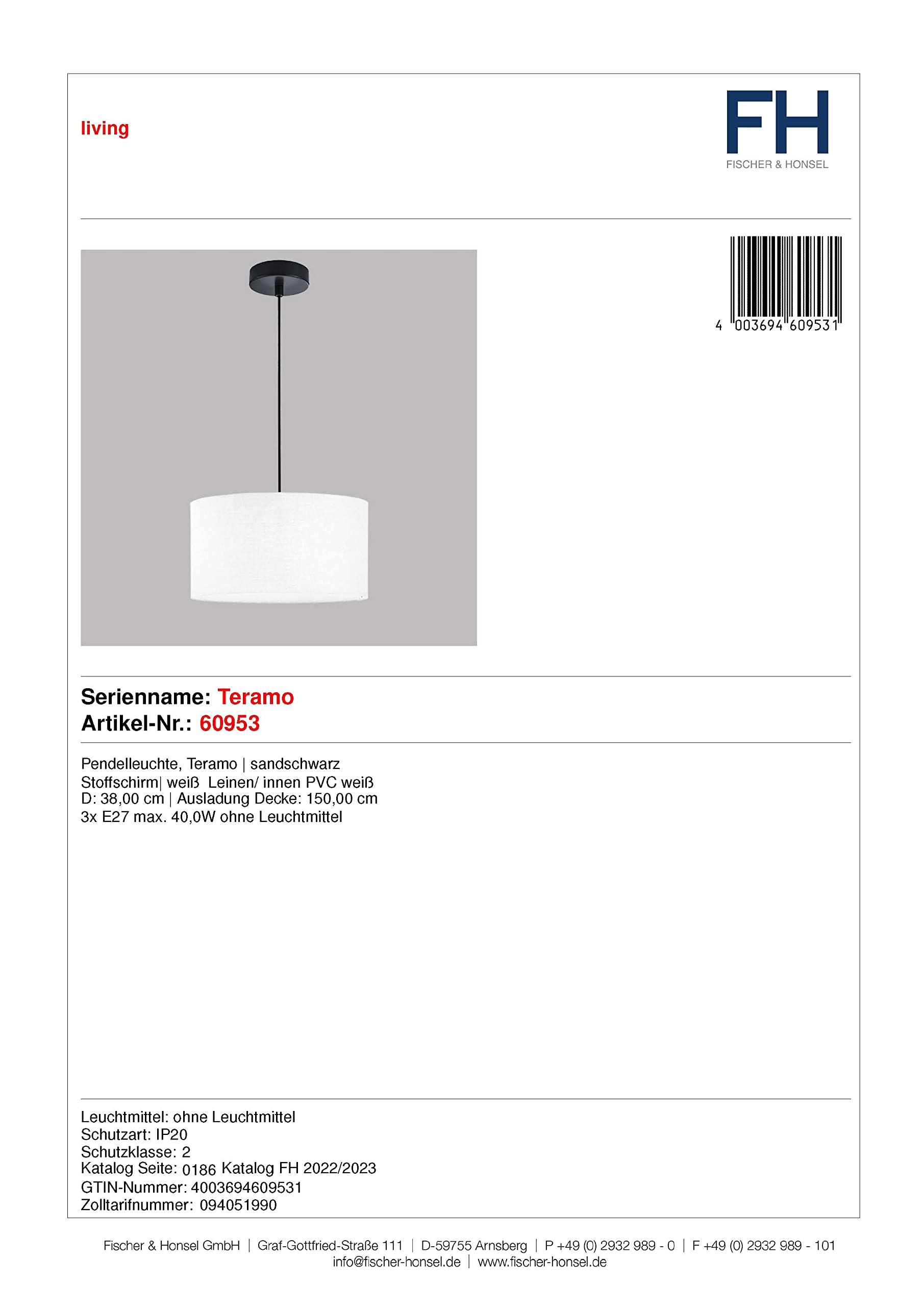 fischer-honsel-teramo-pendelleuchte-sandschwarz-wei-leinen-d-38-cm-3x-e27 image 5