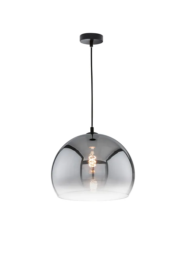 fischer-honsel-amos-pendelleuchte-sandschwarz-rauchglas-d-30-cm-e27 image 1
