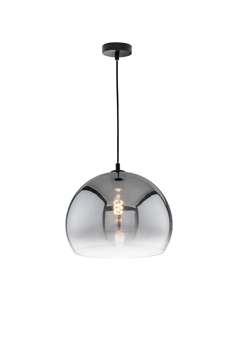 fischer-honsel-amos-pendelleuchte-sandschwarz-rauchglas-d-30-cm-e27 image 1