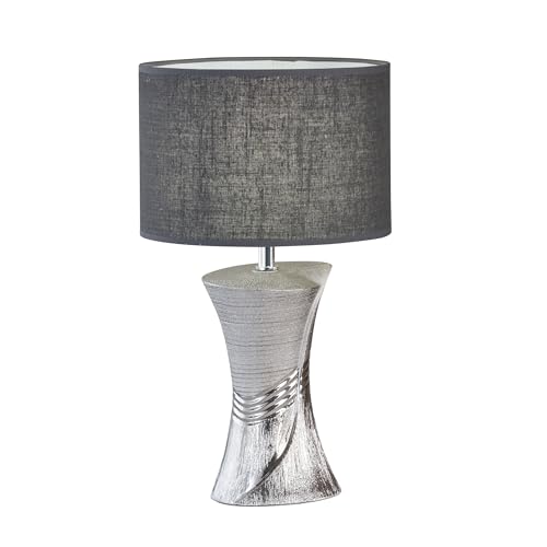 fischer-honsel-louis-tischleuchte-silberfarben-grau-linen-grau-h-44-cm image 4