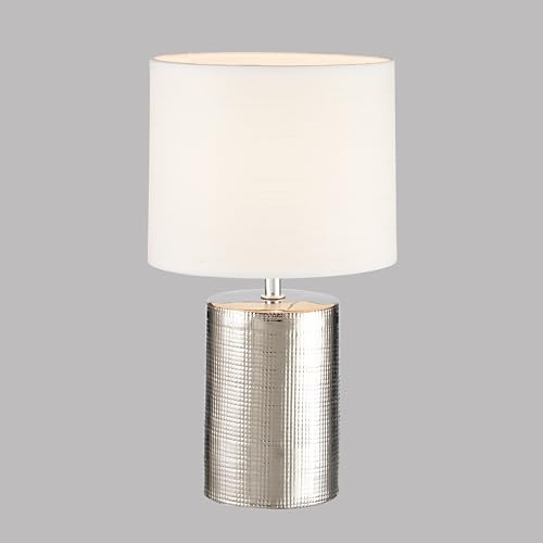 fischer-honsel-prata-tischleuchte-e14-silber-antik-mit-schirm-wei-35-cm image 7