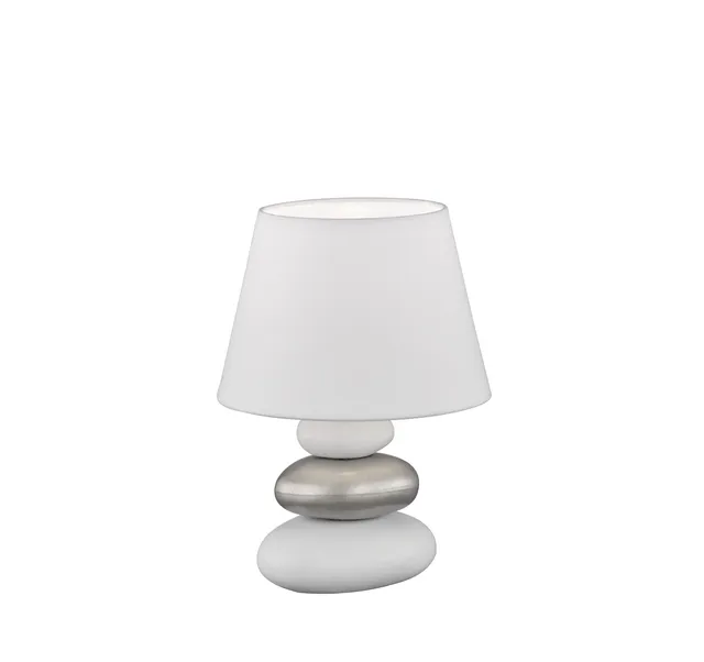 fischer-honsel-pibe-tischleuchte-keramik-stein-optik-wei-silber-e14-17-cm image 1