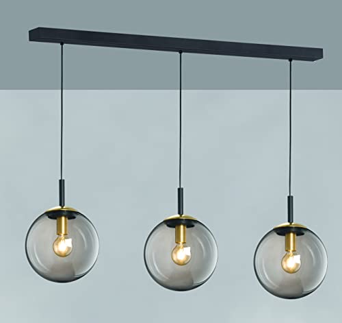 fischer-honsel-dini-pendelleuchte-3-flammig-schwarz-altmessing-rauchglas image 8