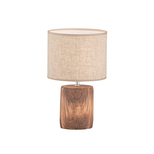 fischer-honsel-malik-tischleuchte-35-cm-beton-holz-look-schirm-sand-e14 image 6