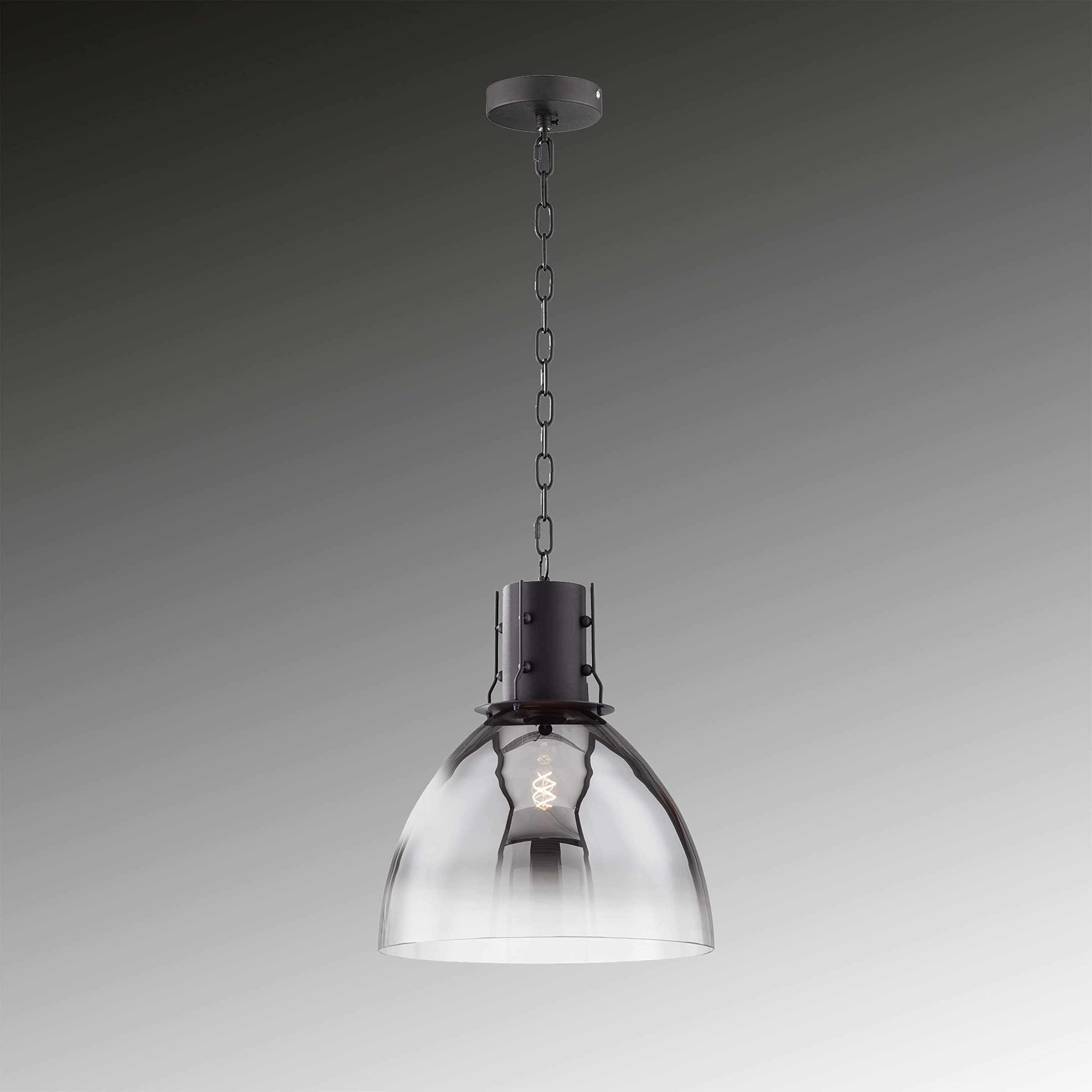 fischer-honsel-londo-pendelleuchte-sandschwarz-matt-rauchglas-d-30-cm-e27 image 3
