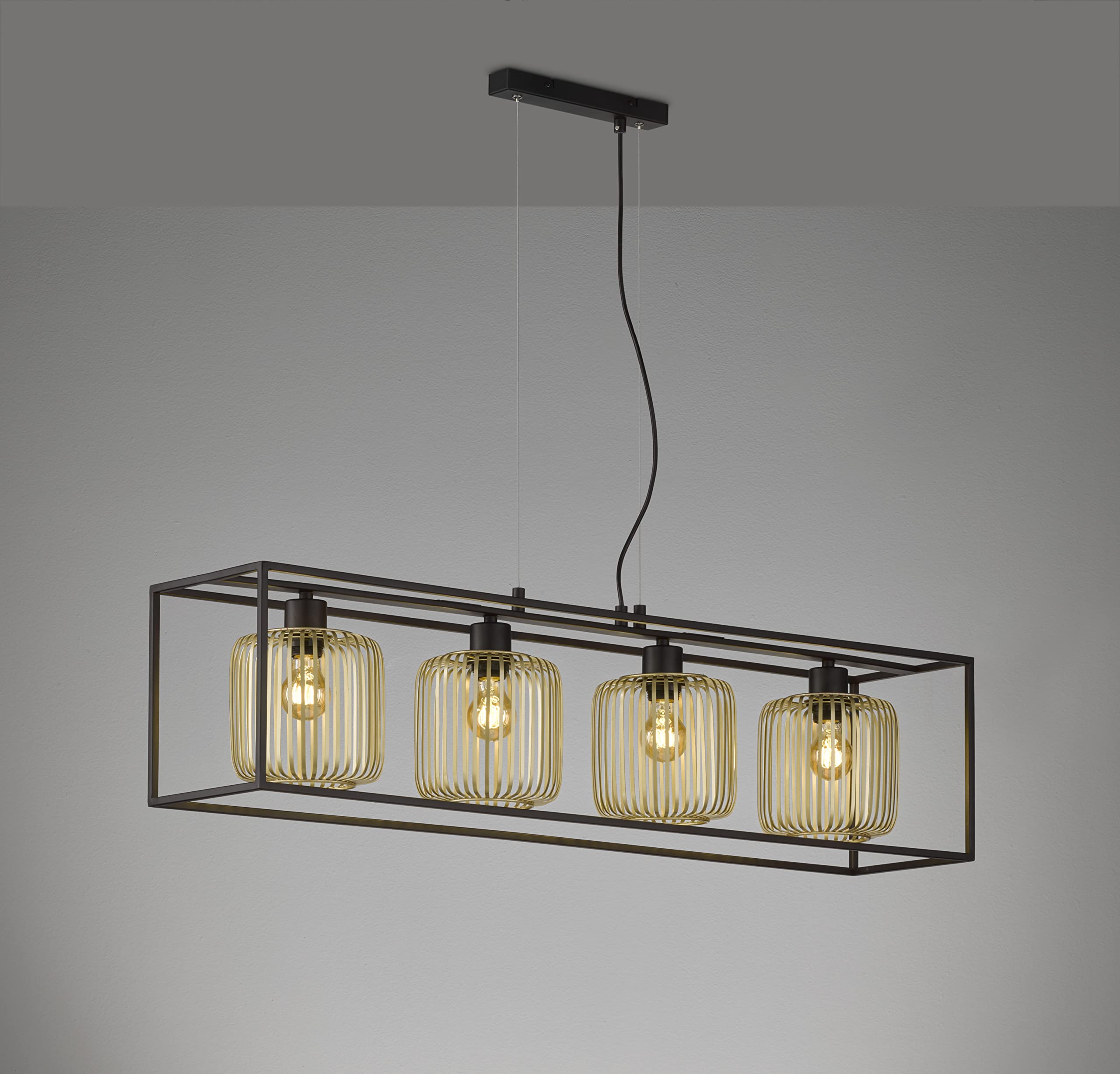 fischer-honsel-pendelleuchte-sandschwarz-gold-4x-e27 image 2