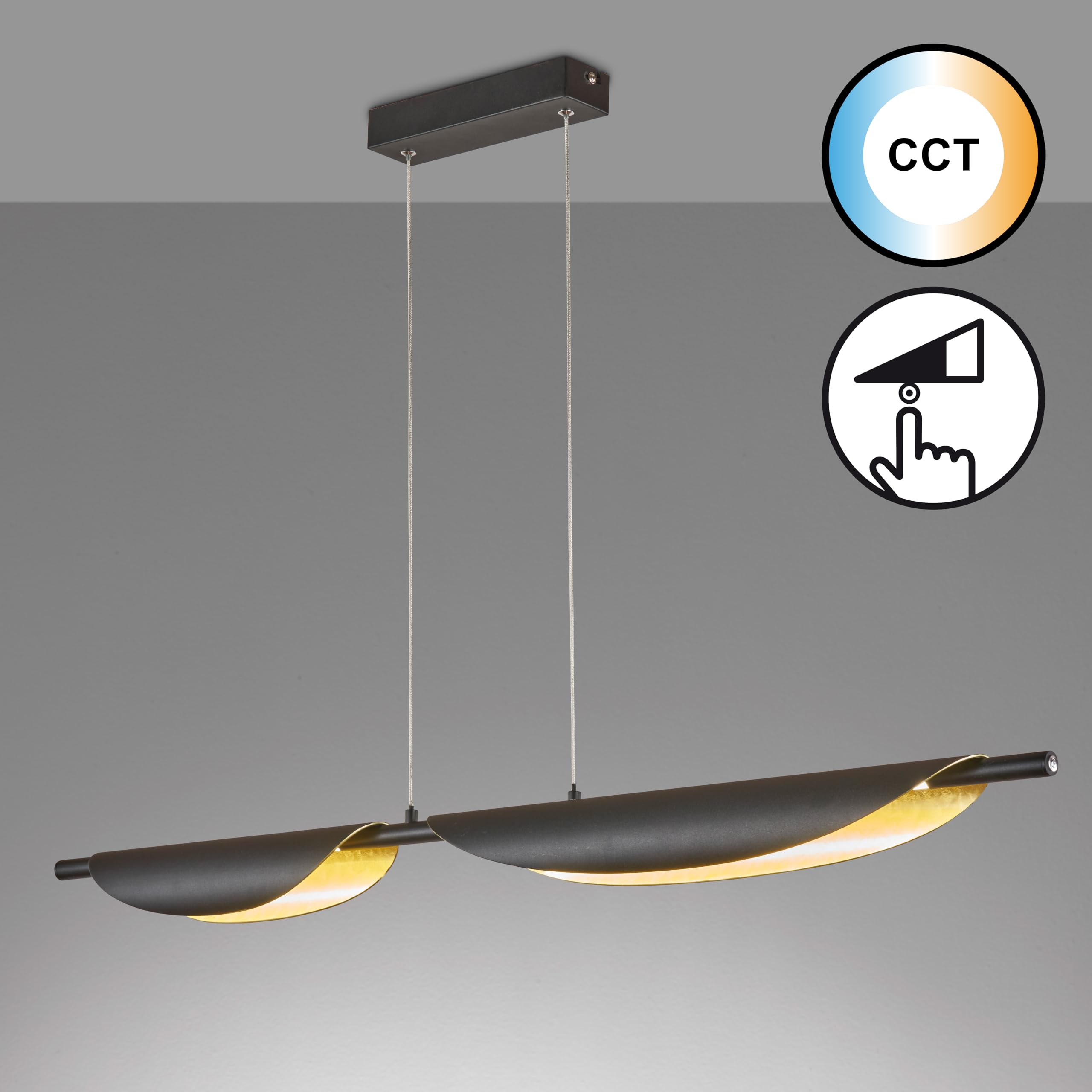 fischer-honsel-skal-led-pendelleuchte-sandschwarz-gold-108-cm-dimmbar-cct image 2