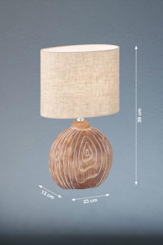 fischer-honsel-tobse-tischleuchte-e14-keramik-holzfarben-23x13x39cm image 6