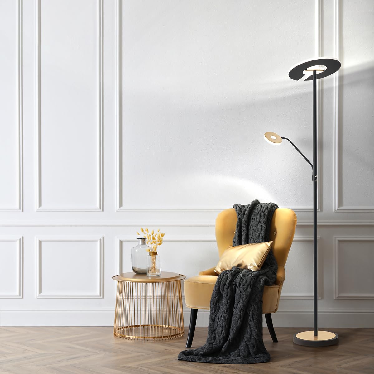 fischer-honsel-dent-stehleuchte-sandschwarz-gold-180-cm-dimmbar-5400-lm image 3