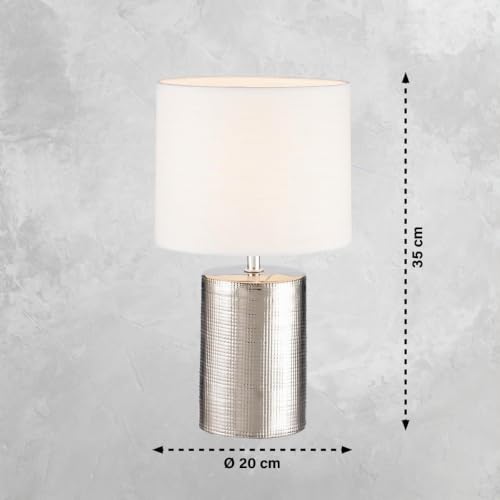 fischer-honsel-prata-tischleuchte-e14-silber-antik-mit-schirm-wei-35-cm image 6