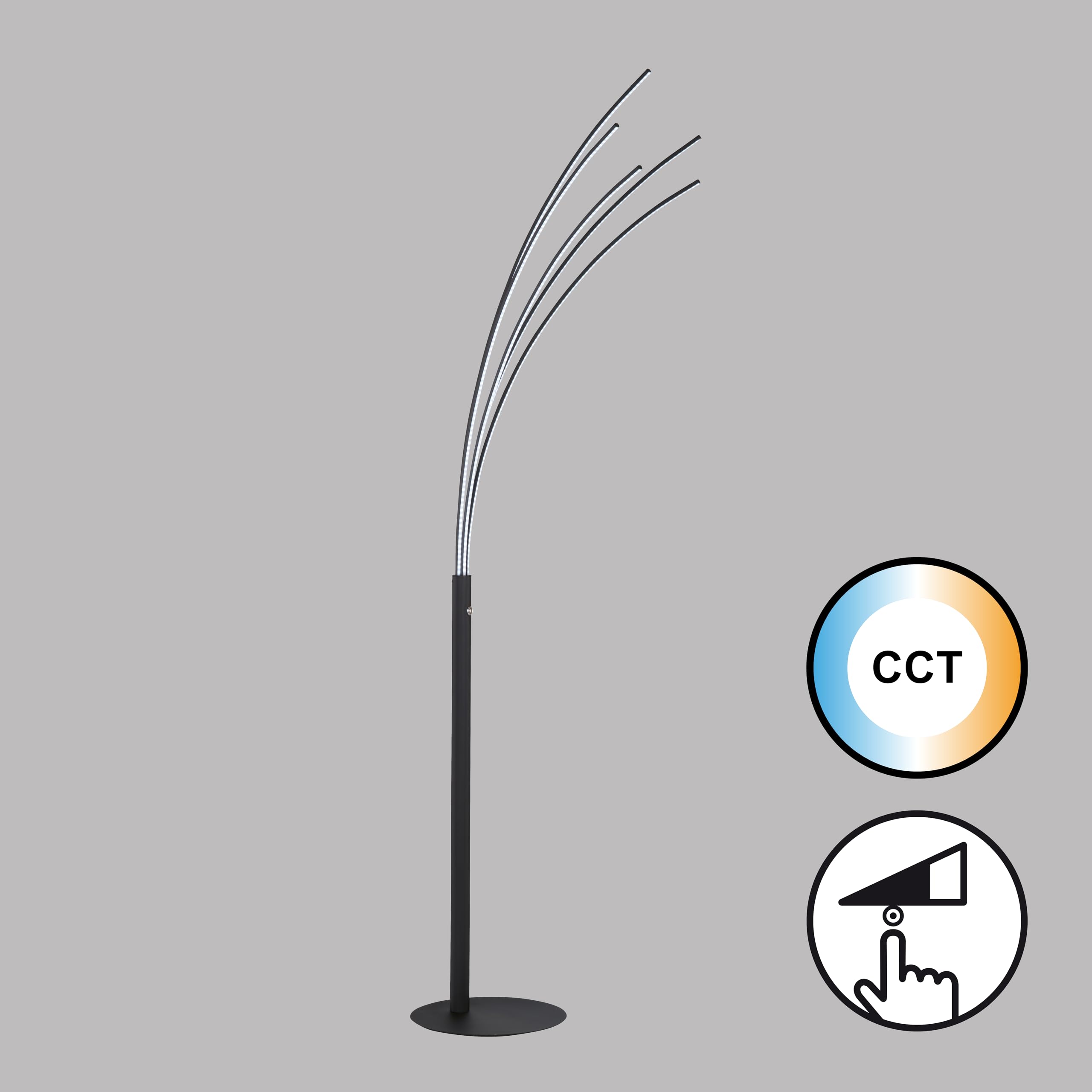fischer-honsel-ellmau-led-stehleuchte-bogen-sandschwarz-dimmbar-mit-cct image 3
