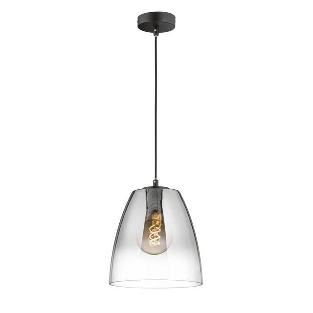 fischer-honsel-miro-pendelleuchte-sandschwarz-rauchglas-25-cm-e27 image 1