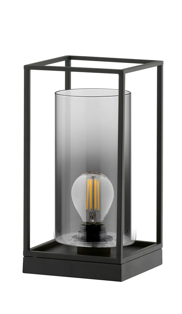 fischer-honsel-samu-tischleuchte-sandschwarz-rauchglas-16x16x30-cm-e27 image 1