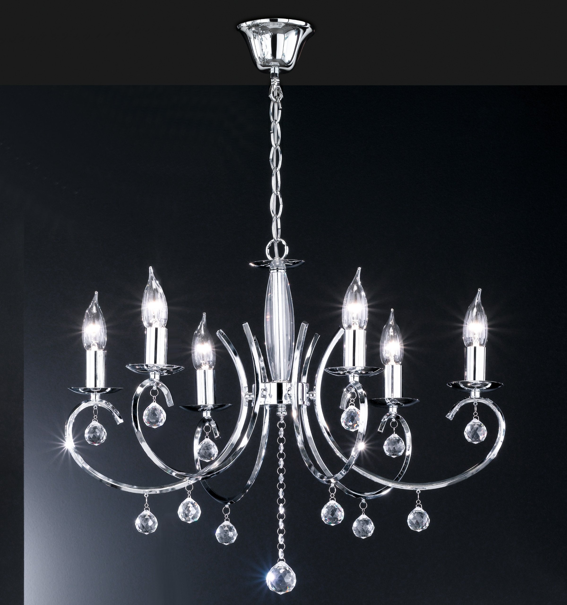 fischer-honsel-krone-kronleuchter-6x-e14-chrom-62-cm-glasbehang image 2