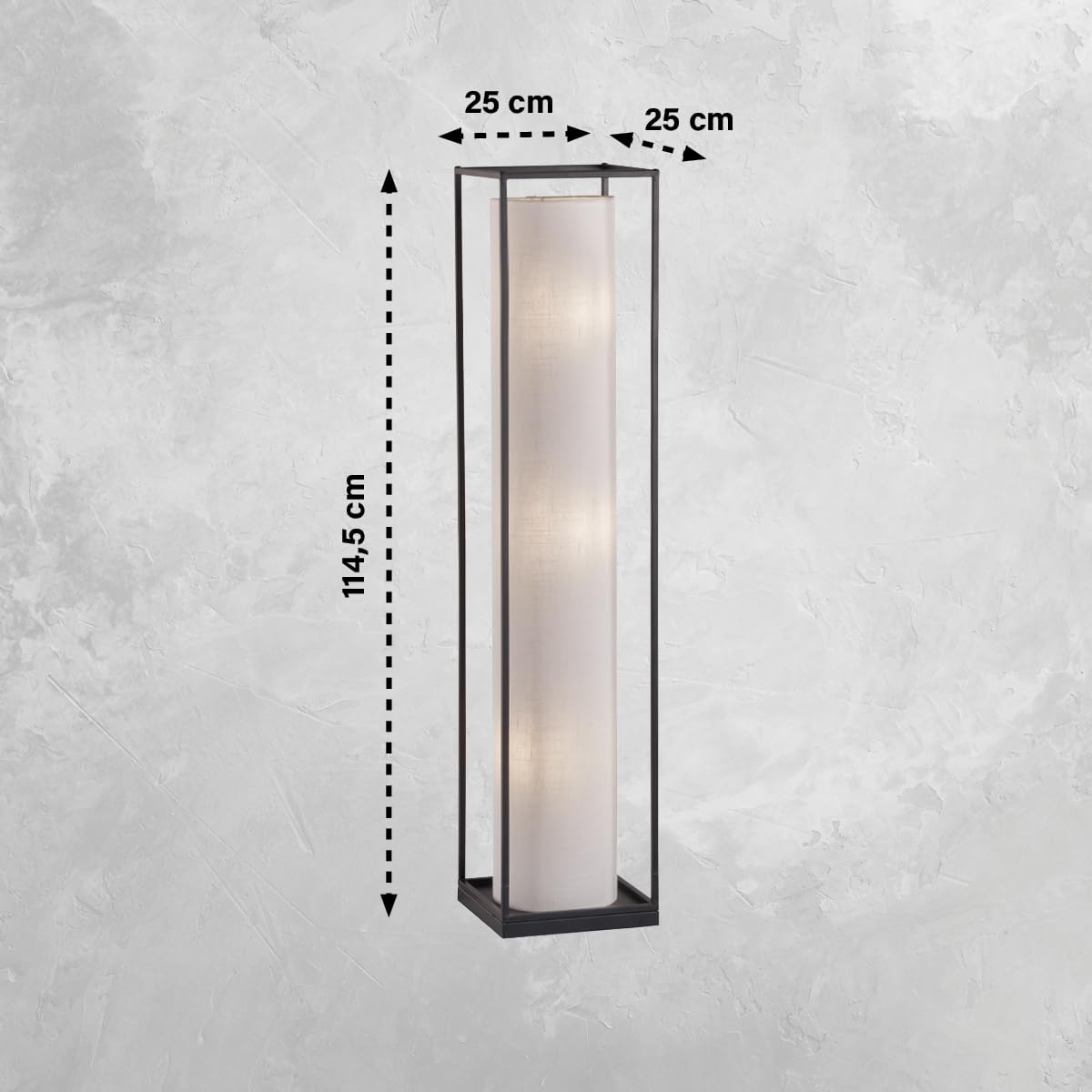 fischer-honsel-thor-stehleuchte-sandschwarz-schirm-wei-leinen-114-5-cm image 2