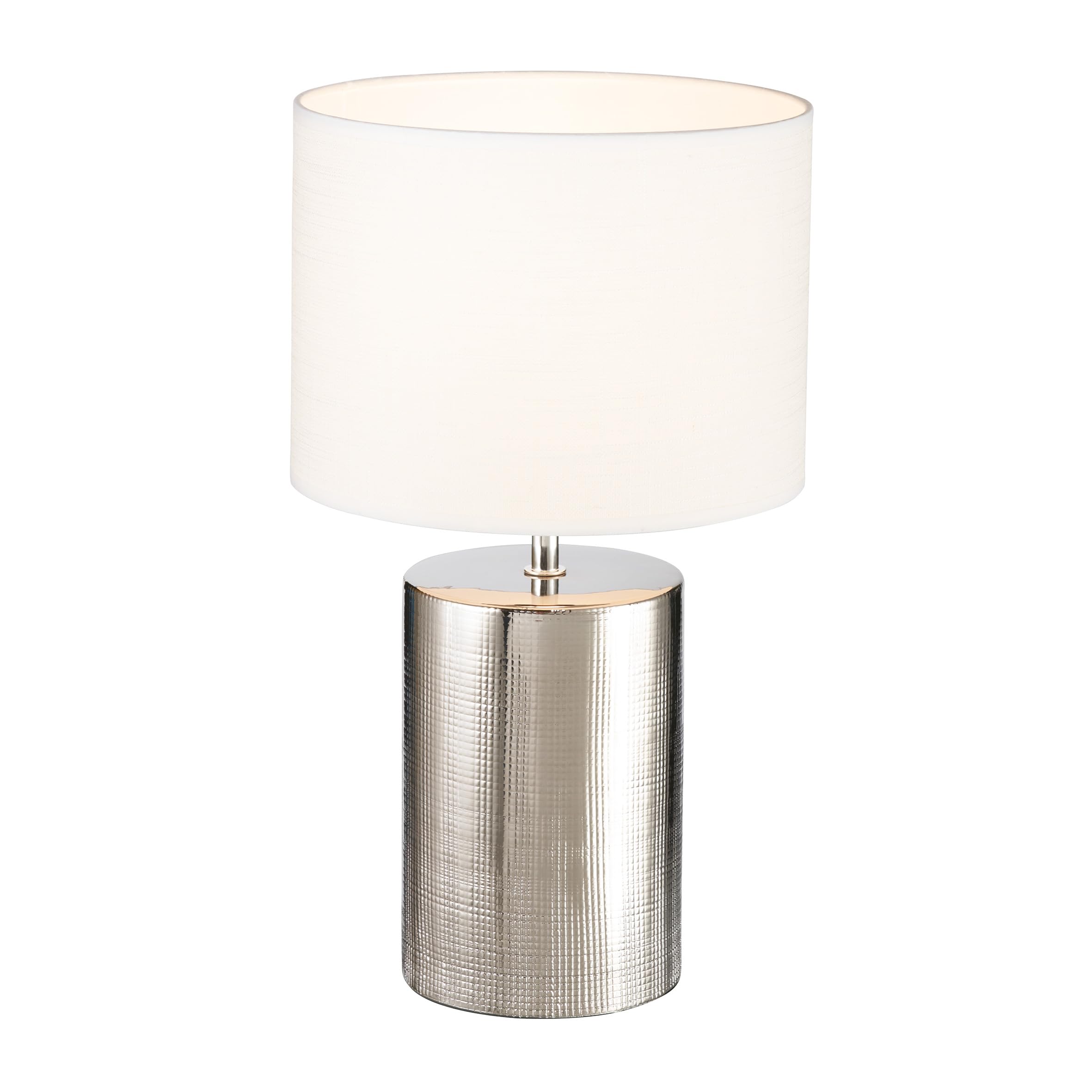 fischer-honsel-prata-tischleuchte-silberfarben-antik-wei-leinen-h-43-cm image 1