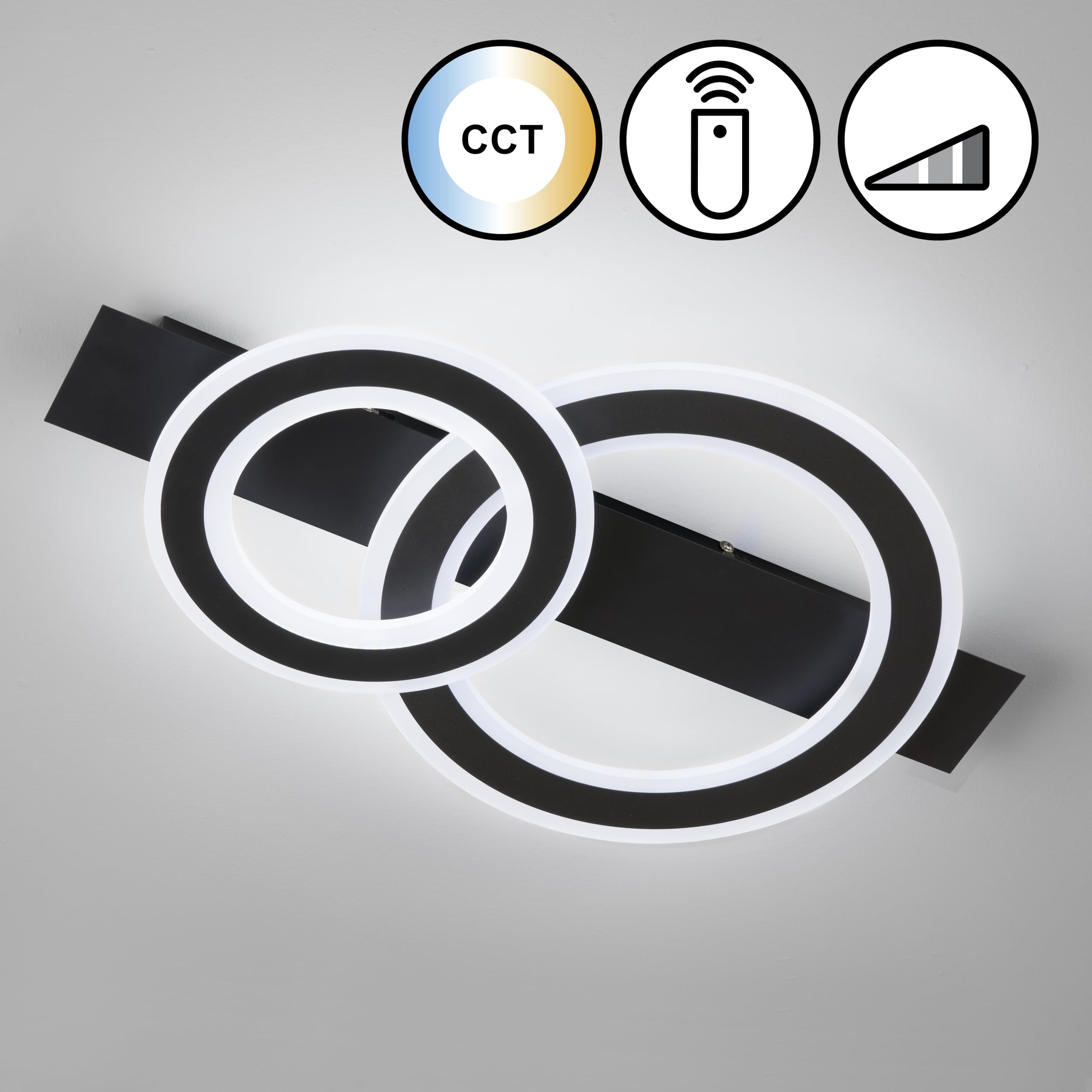fischer-honsel-circle-led-deckenleuchte-sandschwarz-61-cm-dimmbar-cct image 2
