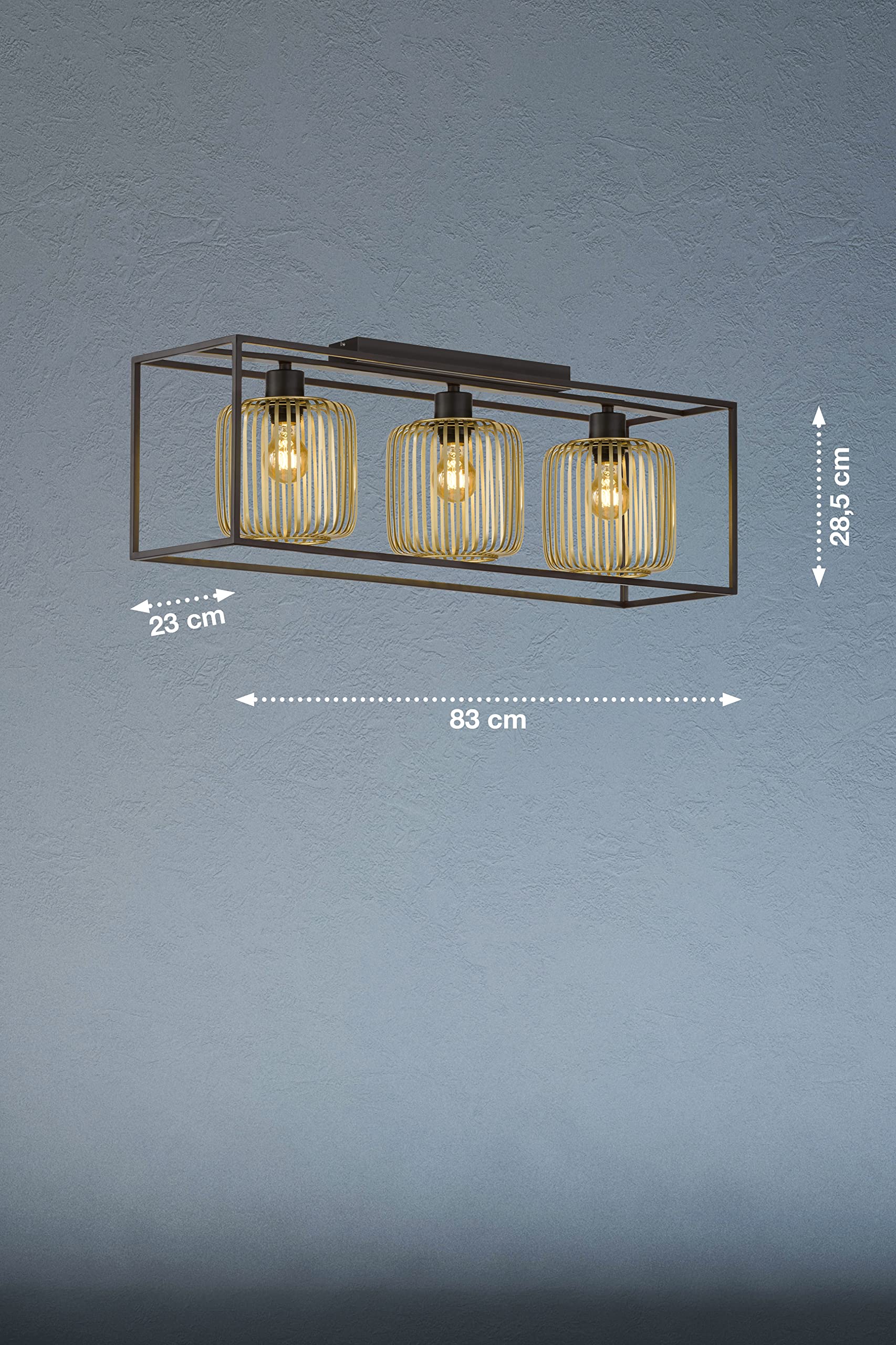 fischer-honsel-deckenleuchte-sandschwarz-gold-3x-e27 image 3