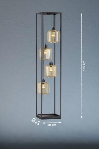 fischer-honsel-stehleuchte-4x-e27-sandschwarz-gold-ohne-leuchtmittel image 8
