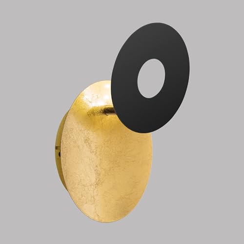 fischer-honsel-hennes-led-wandleuchte-blattgold-sandschwarz-schwenkbarer-spot image 7
