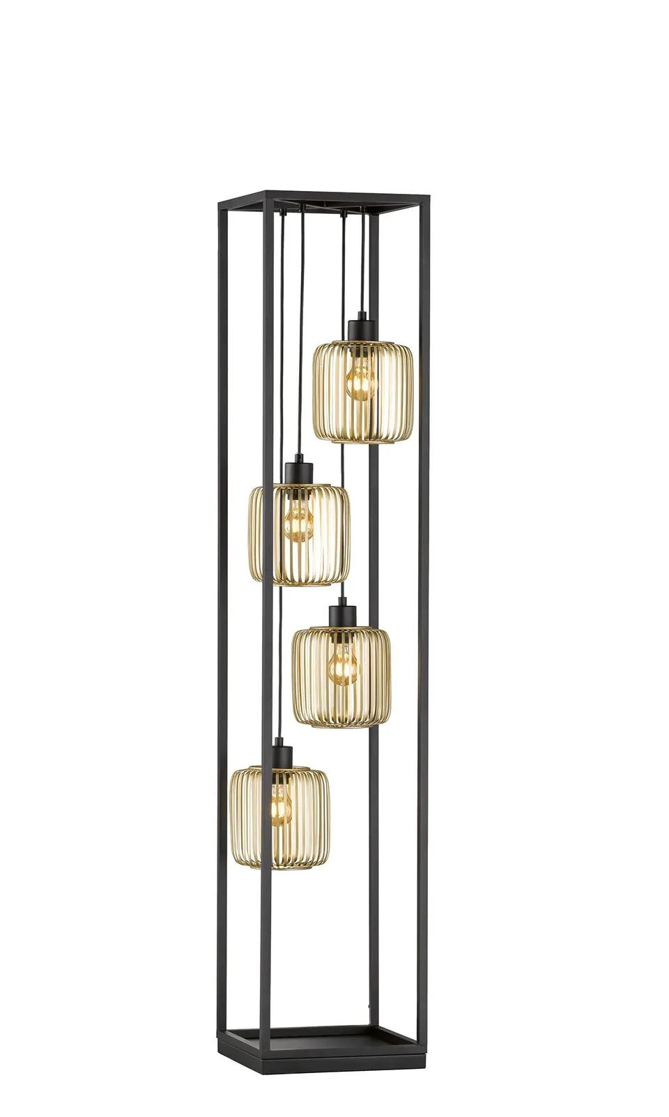 fischer-honsel-stehleuchte-4x-e27-sandschwarz-gold-ohne-leuchtmittel image 1