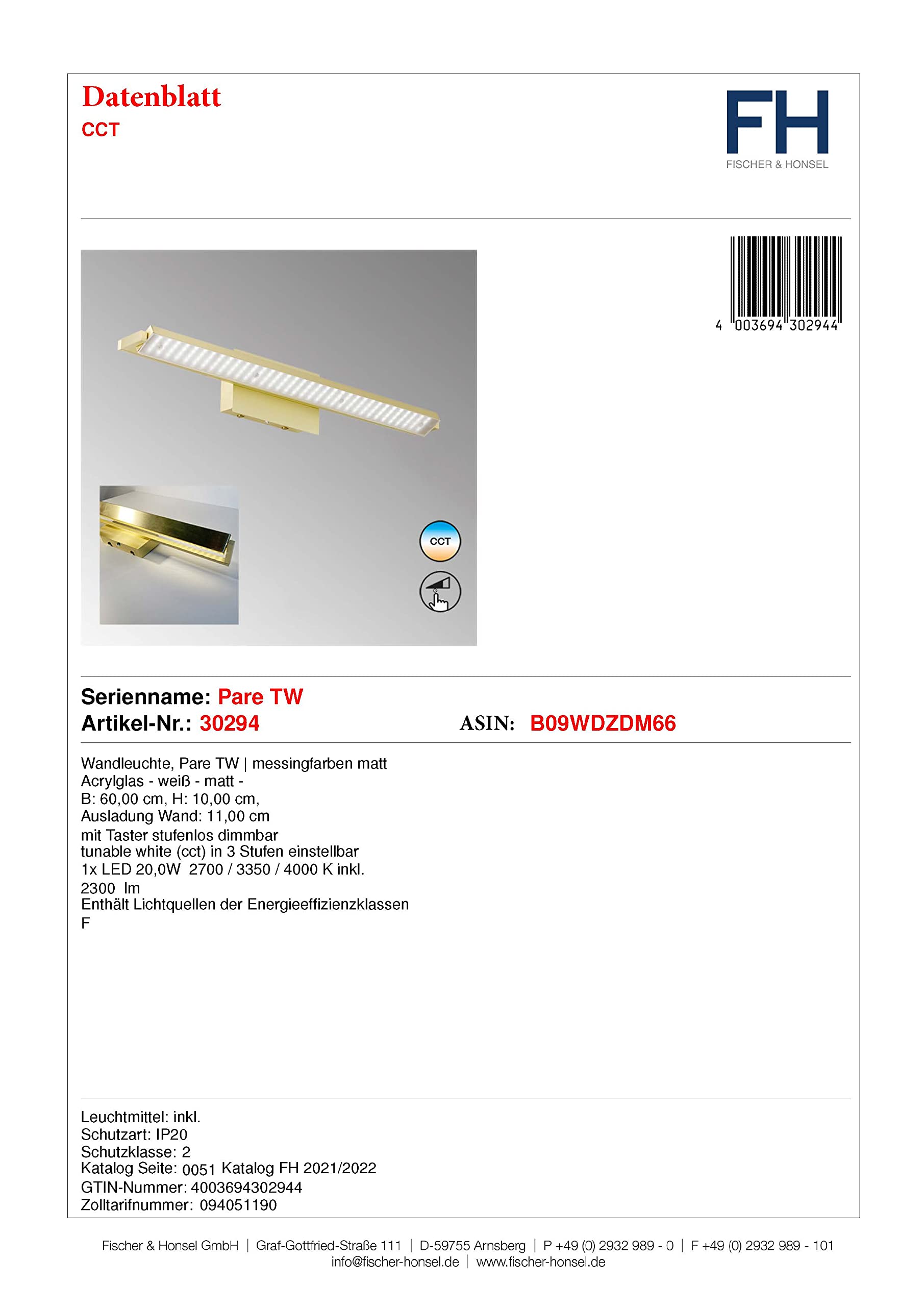 fischer-honsel-pare-tw-led-wandleuchte-messing-matt-60-cm-dimmbar-cct image 4