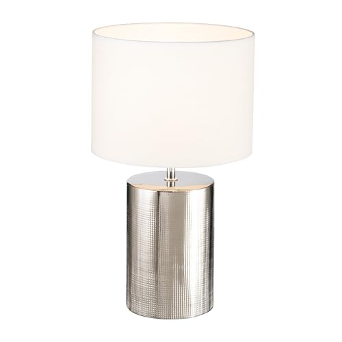 fischer-honsel-prata-tischleuchte-silberfarben-antik-wei-leinen-h-43-cm image 5