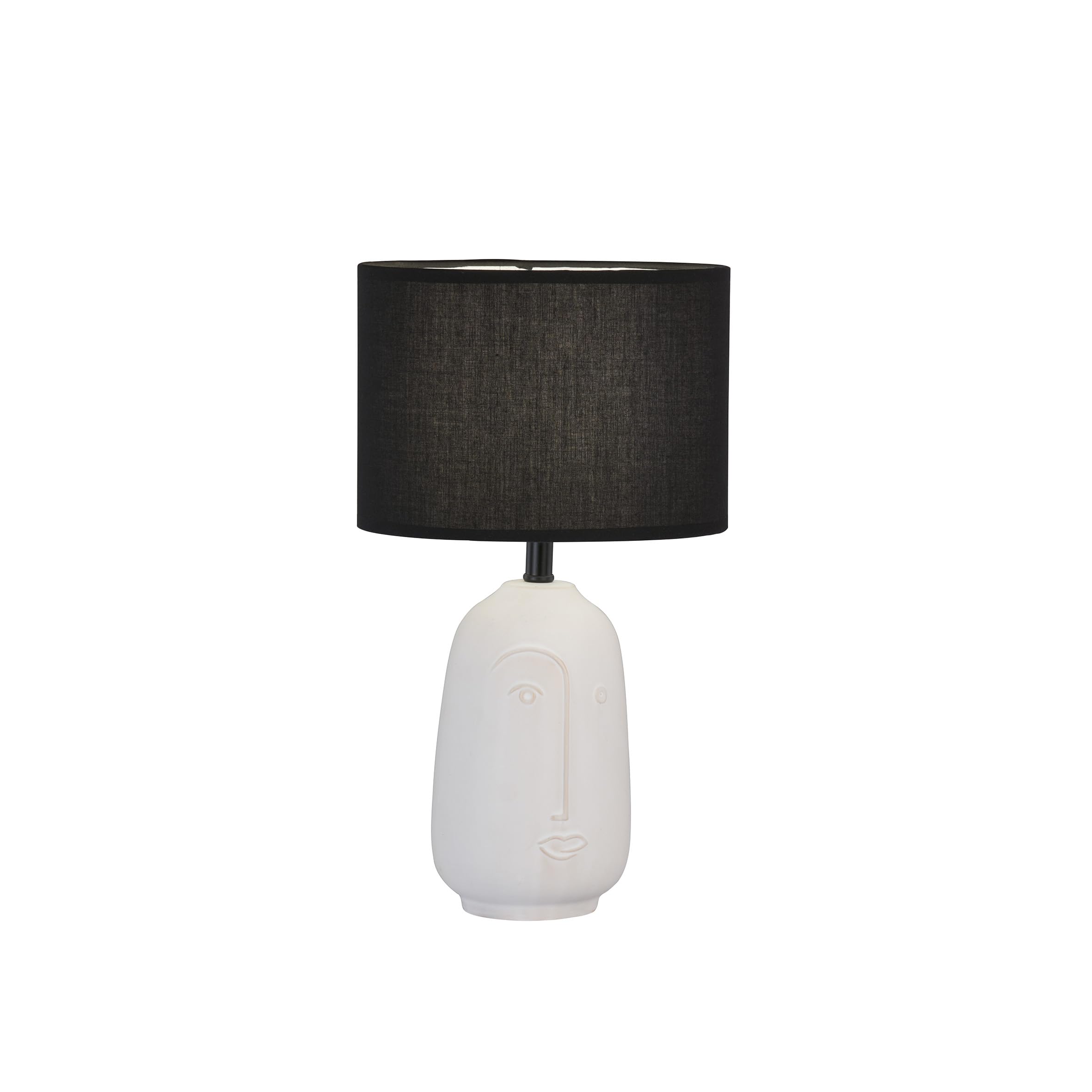 fischer-honsel-face-tischleuchte-wei-mit-stoffschirm-chintz-schwarz image 1
