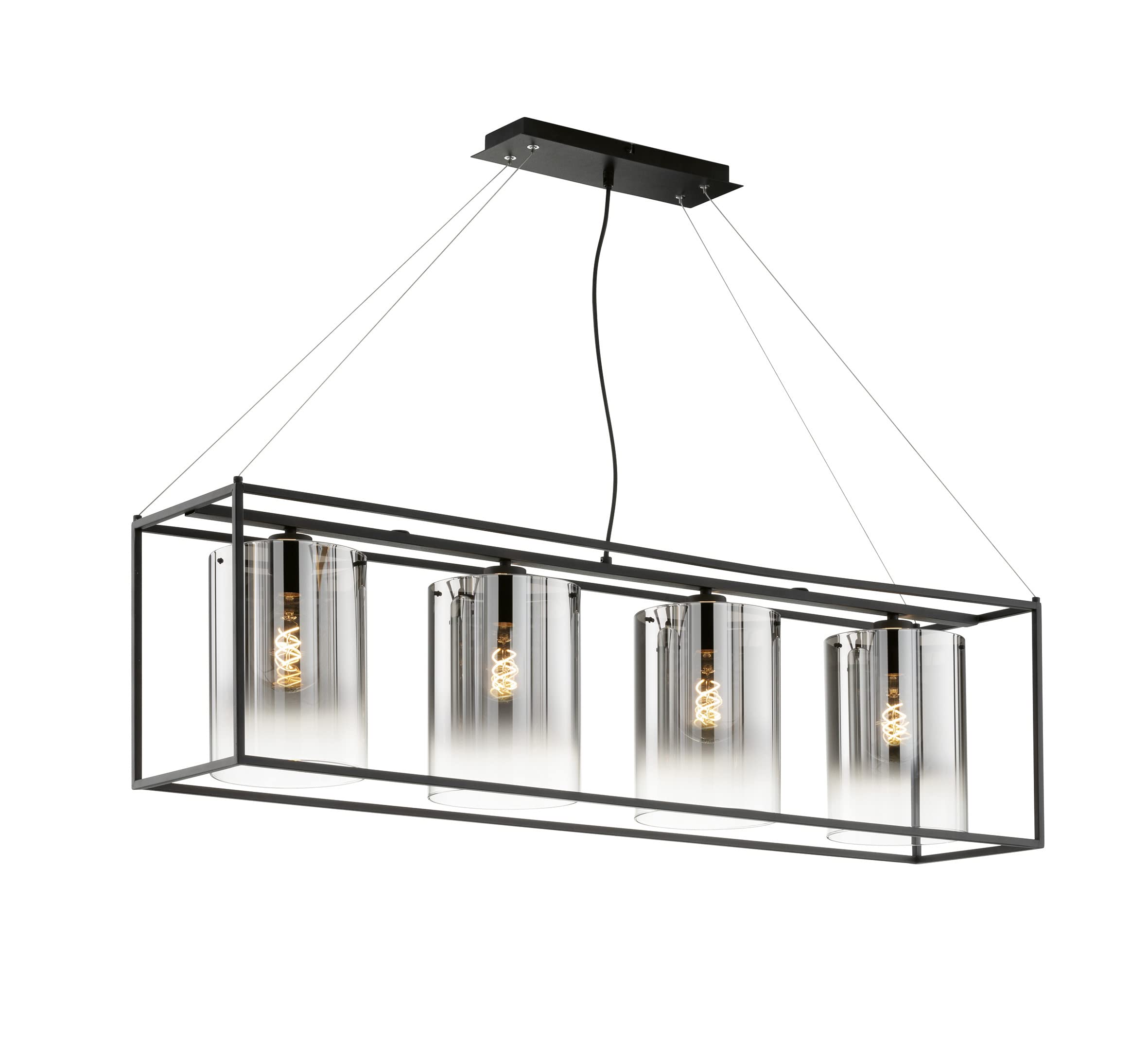 fischer-honsel-pendelleuchte-samu-4-flammig-sandschwarz-rauchglas-115-cm image 1