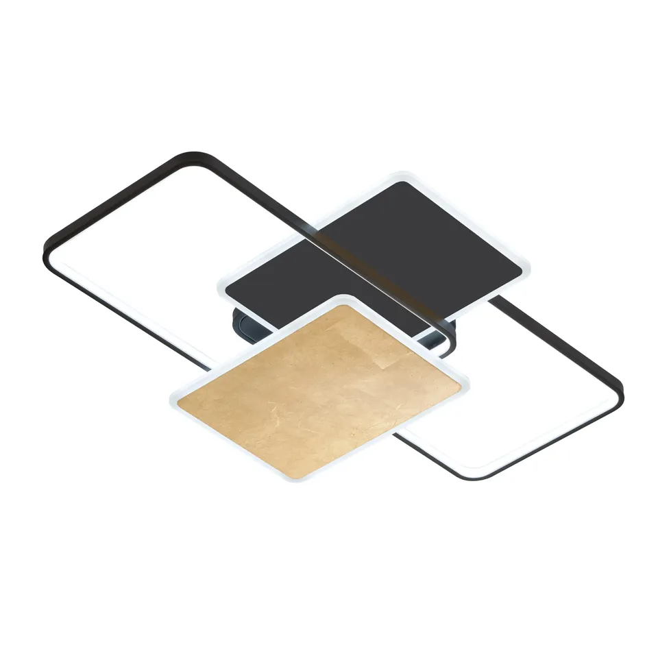 fischer-honsel-quadro-deckenleuchte-90x60-sandschwarz-gold-dimmbar image 1
