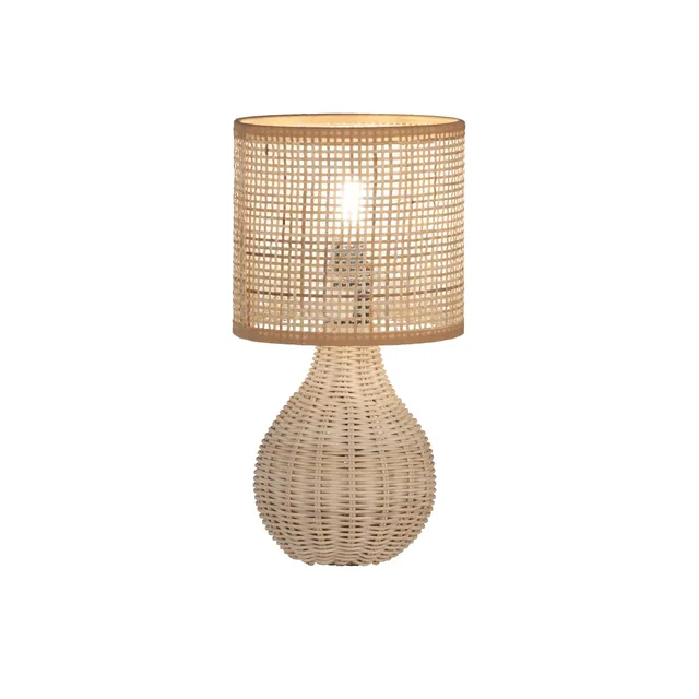 fischer-honsel-nature-tischleuchte-rebe-natur-31-cm-e14-schirm image 1
