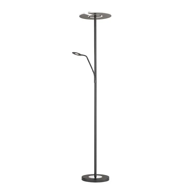 fischer-honsel-dent-stehleuchte-schwarz-deckenfluter-mit-lesearm-dimmbar image 1