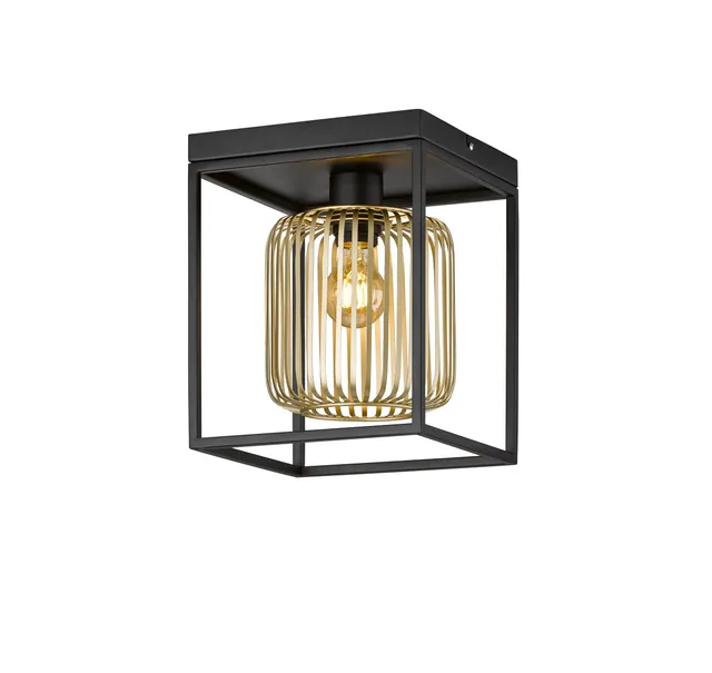 fischer-honsel-deckenleuchte-sandschwarz-gold-1x-e27 image 1