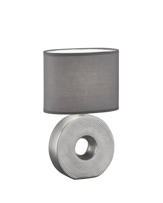 fischer-honsel-eye-tischleuchte-silberfarben-matt-stoffschirm-anthrazit image 1
