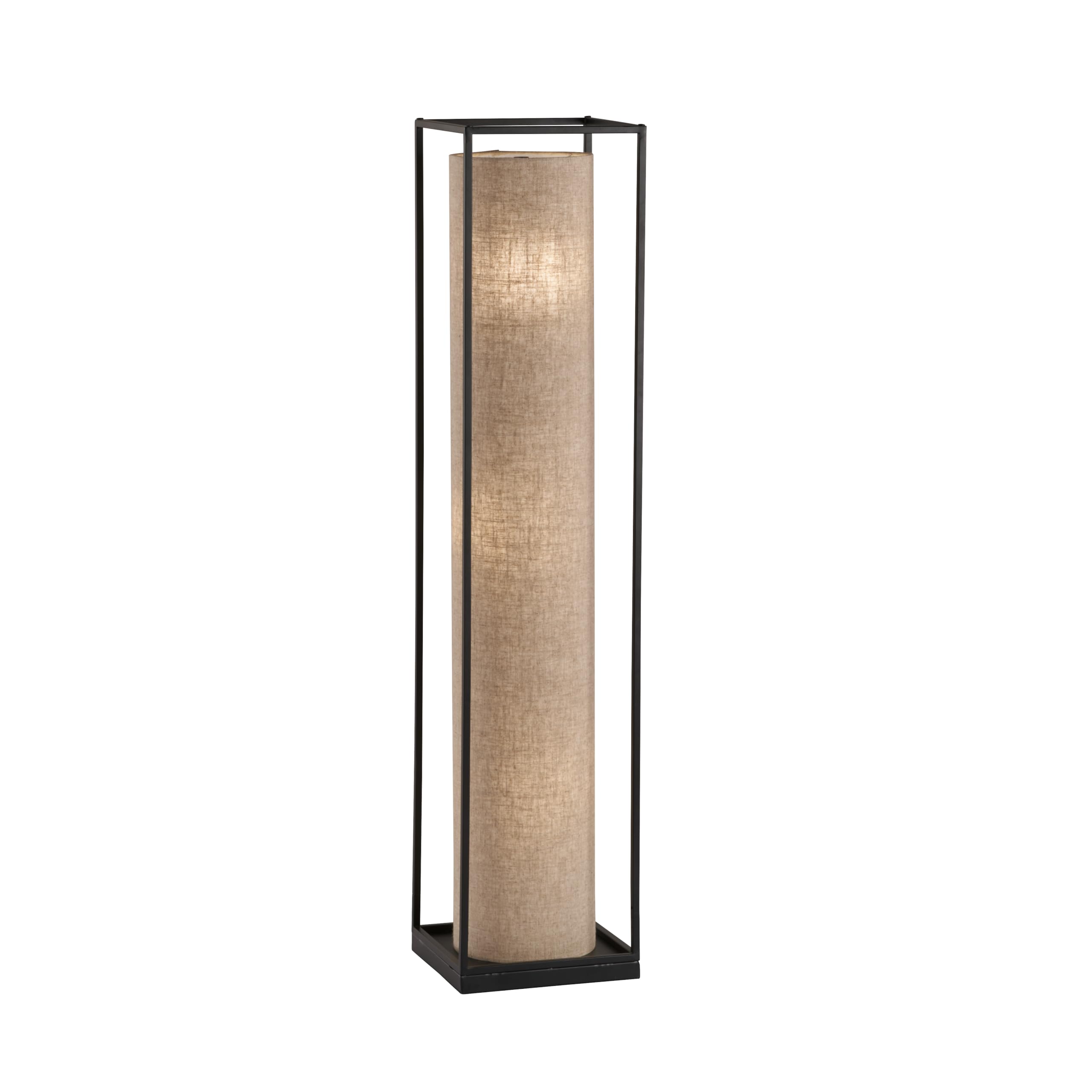 fischer-honsel-thor-stehleuchte-sandschwarz-schirm-sandfarben-leinen-114-5-cm image 1