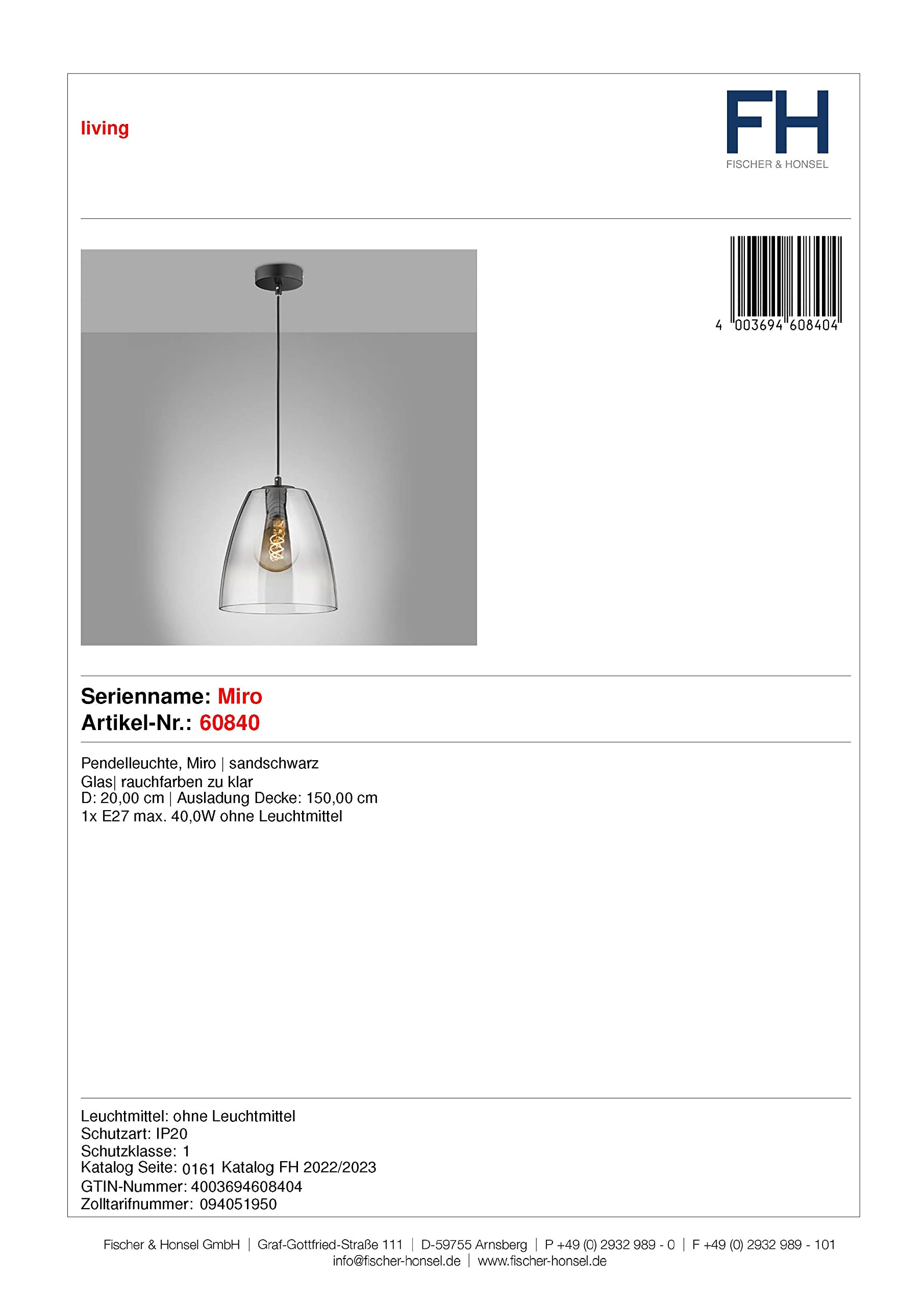 fischer-honsel-miro-pendelleuchte-sandschwarz-rauchglas-d-20-cm-e27 image 5