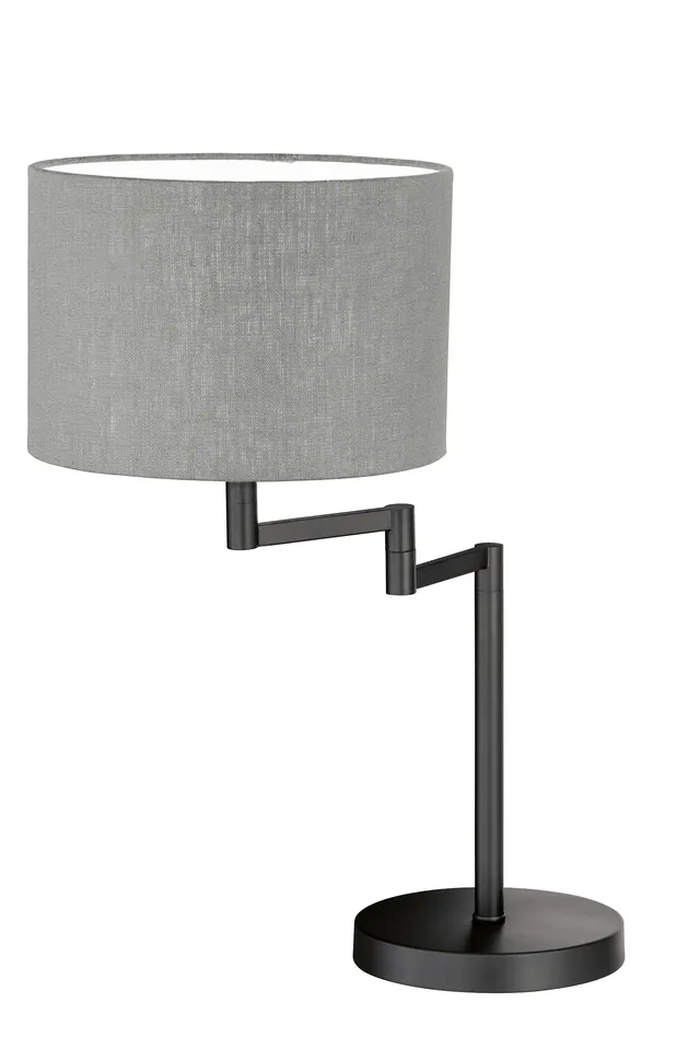 fischer-honsel-rota-tischleuchte-e27-sandschwarz-grau-30cm image 1