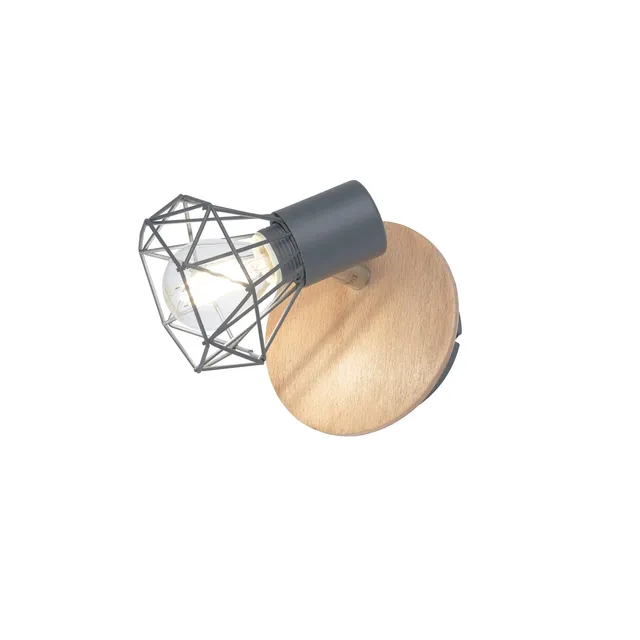 fischer-honsel-ran-wandspot-grau-chrom-eiche-e14-schwenkbar-mit-schalter image 1