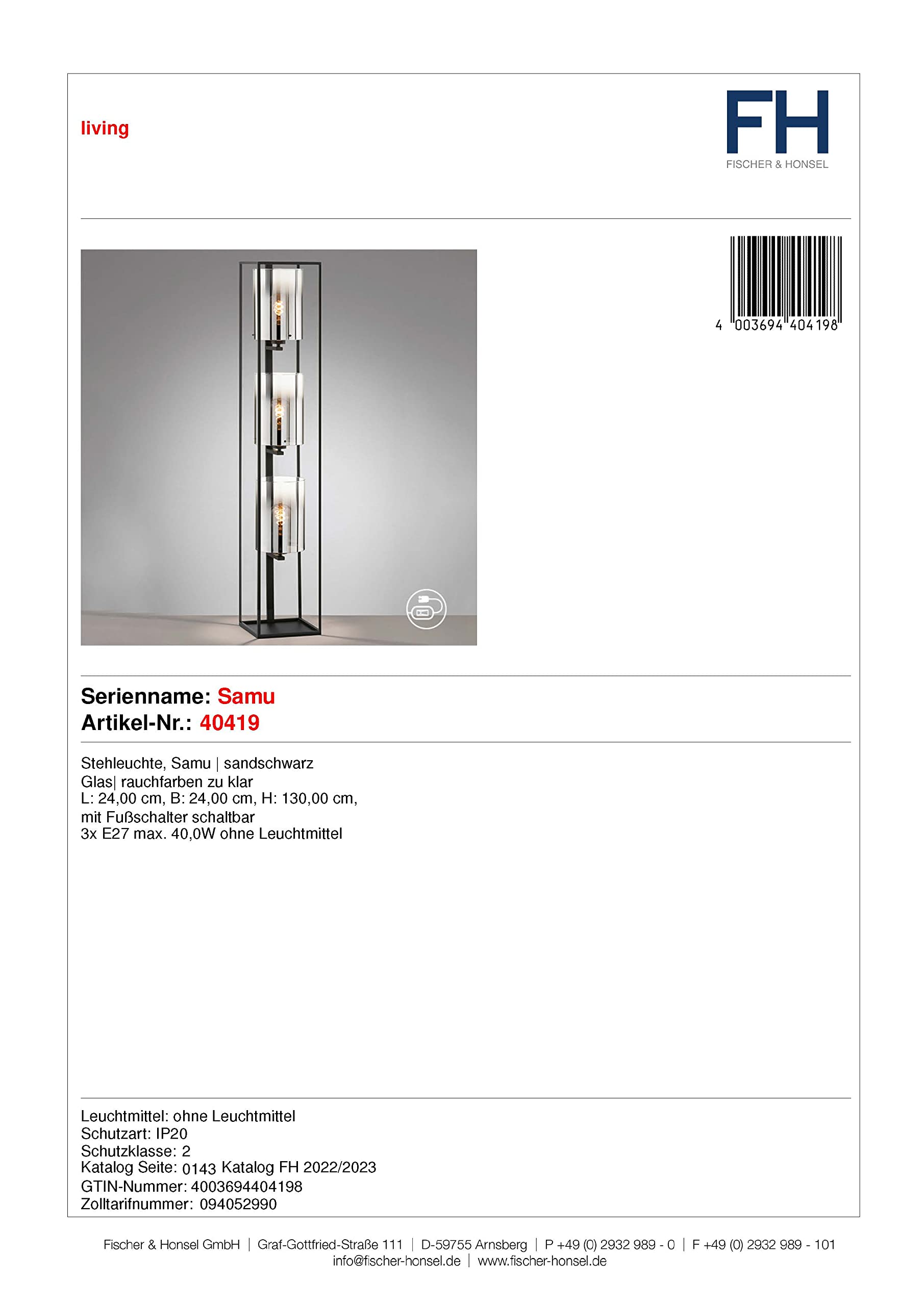 fischer-honsel-samu-stehleuchte-130-cm-sandschwarz-rauchglas-3x-e27 image 6