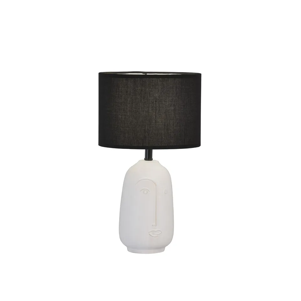 fischer-honsel-face-tischleuchte-wei-mit-stoffschirm-chintz-schwarz image 1