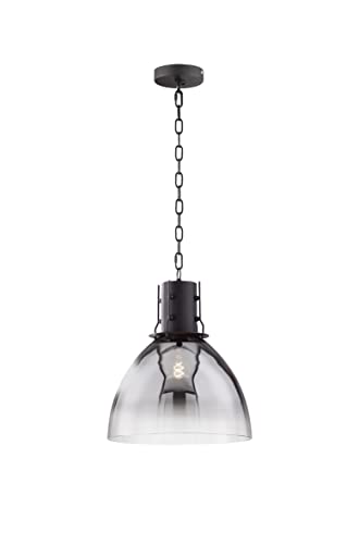 fischer-honsel-londo-pendelleuchte-sandschwarz-matt-rauchglas-d-30-cm-e27 image 5