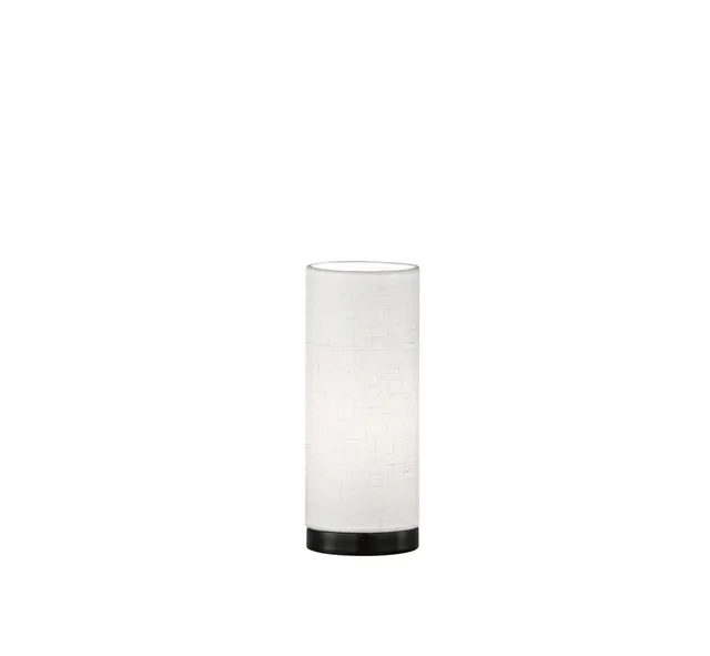 fischer-honsel-thor-tischleuchte-sandschwarz-mit-wei-em-leinen-schirm-e14 image 1