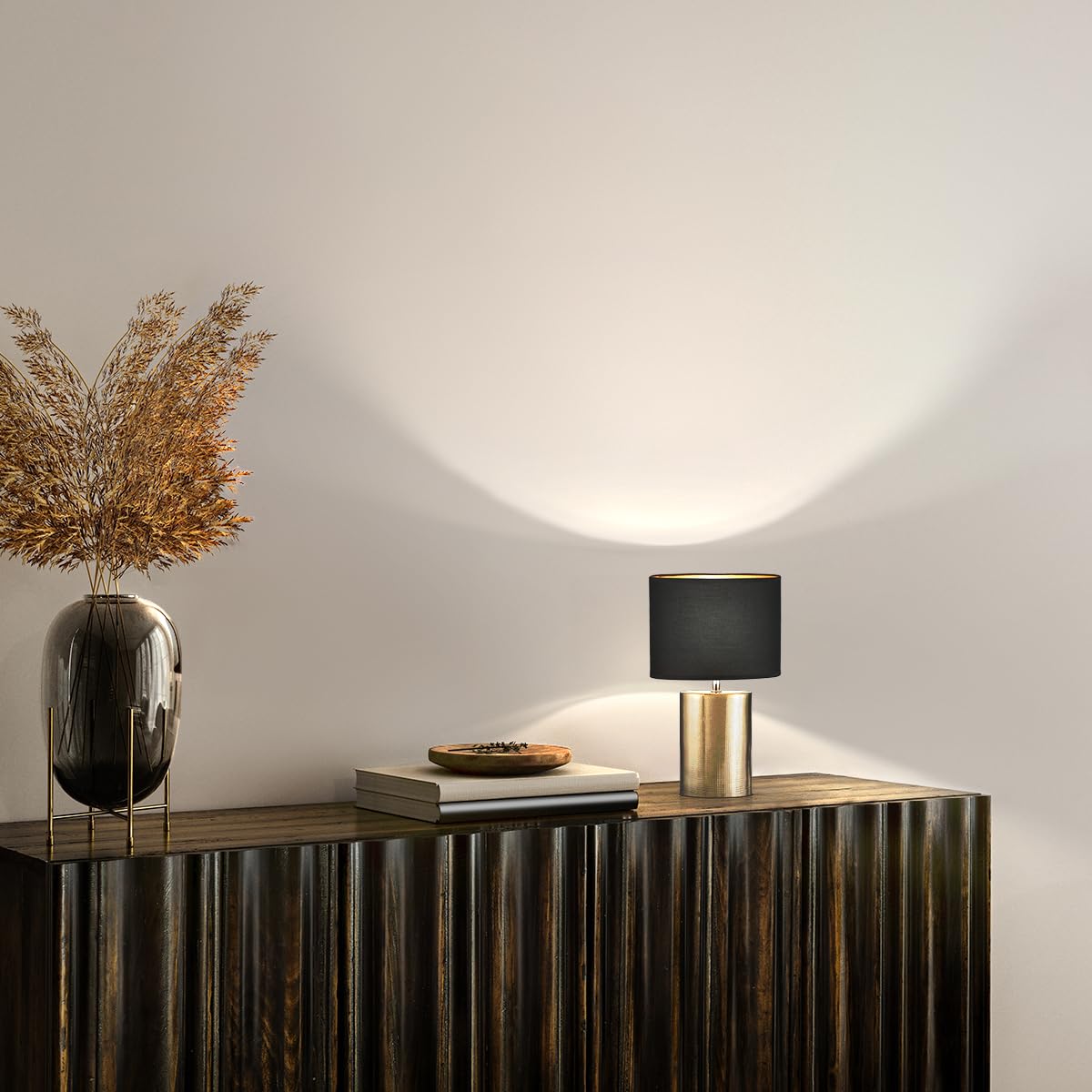 fischer-honsel-bronz-tischleuchte-bronzefarben-antik-schwarz-gold-h-35-cm image 2