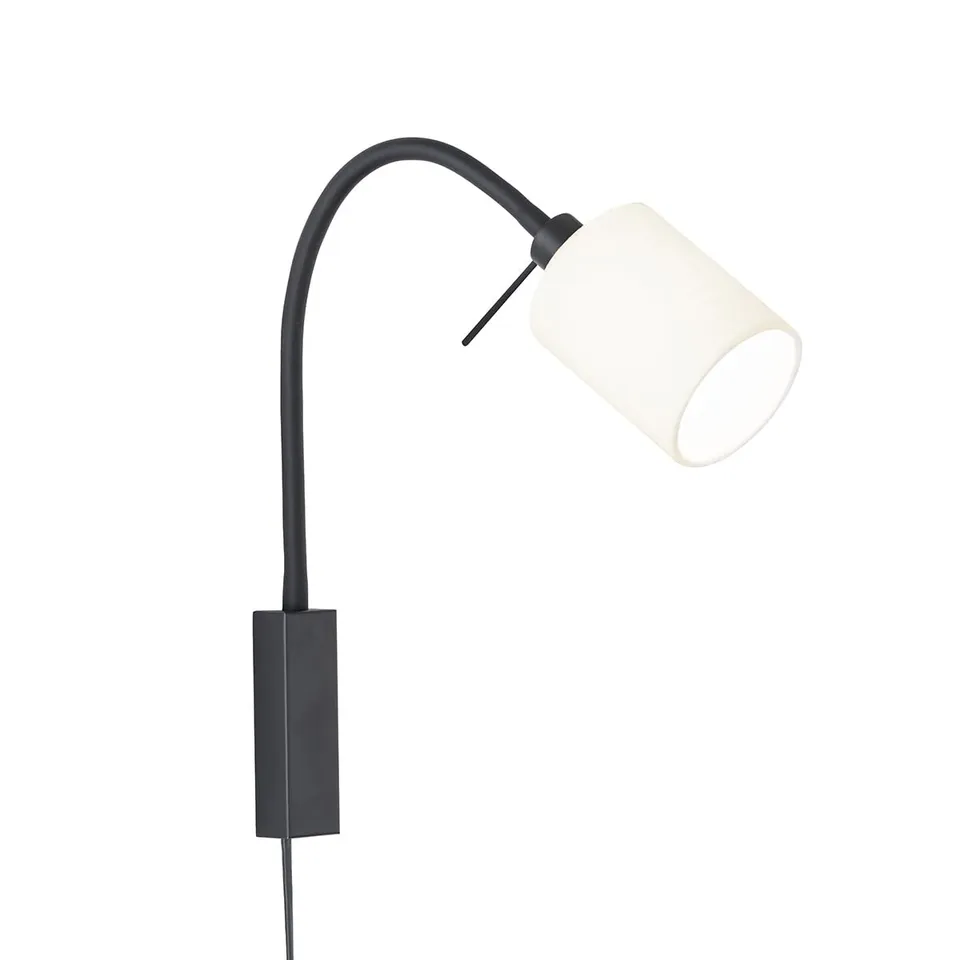 fischer-honsel-maui-wandspot-flex-bettleuchte-sandschwarz-leinen-wei-ausladung-3 image 1
