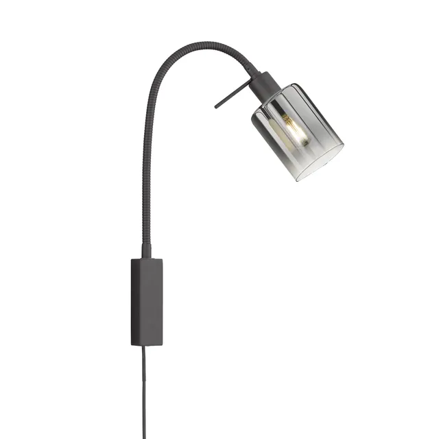 fischer-honsel-iska-wandspot-flex-bettleuchte-sandschwarz-e14 image 1