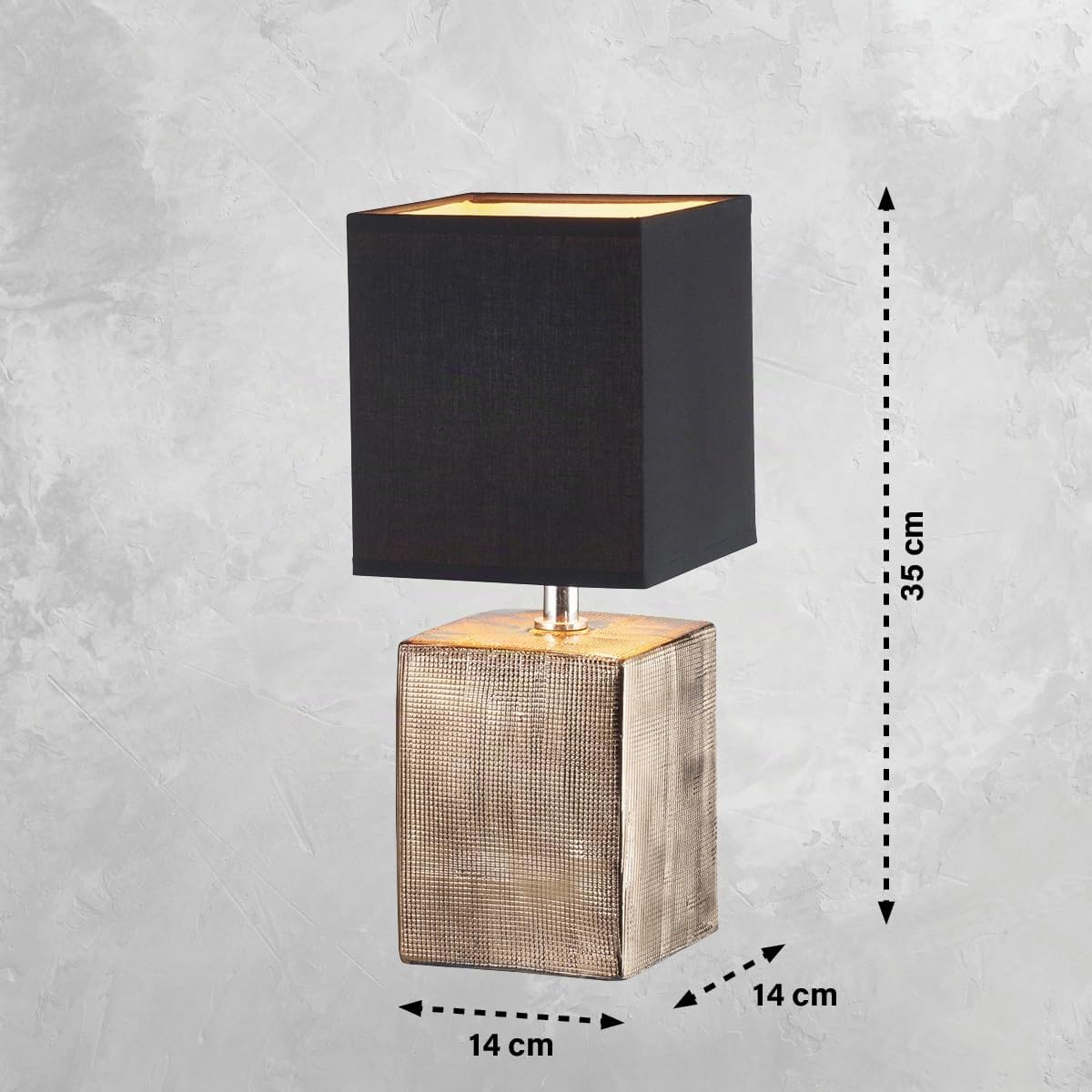 fischer-honsel-ouro-tischleuchte-bronze-antik-14x14x35-cm-e14 image 2