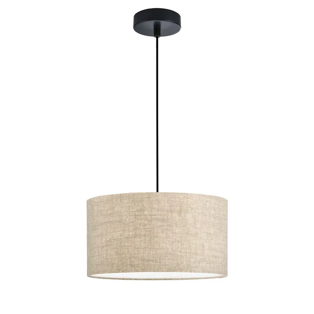 fischer-honsel-teramo-pendelleuchte-sandschwarz-leinen-sandfarben-d-38-cm-3x-e27 image 1